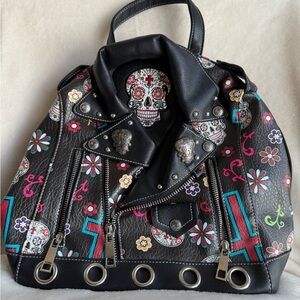 Black Skull Motif Women's Bag